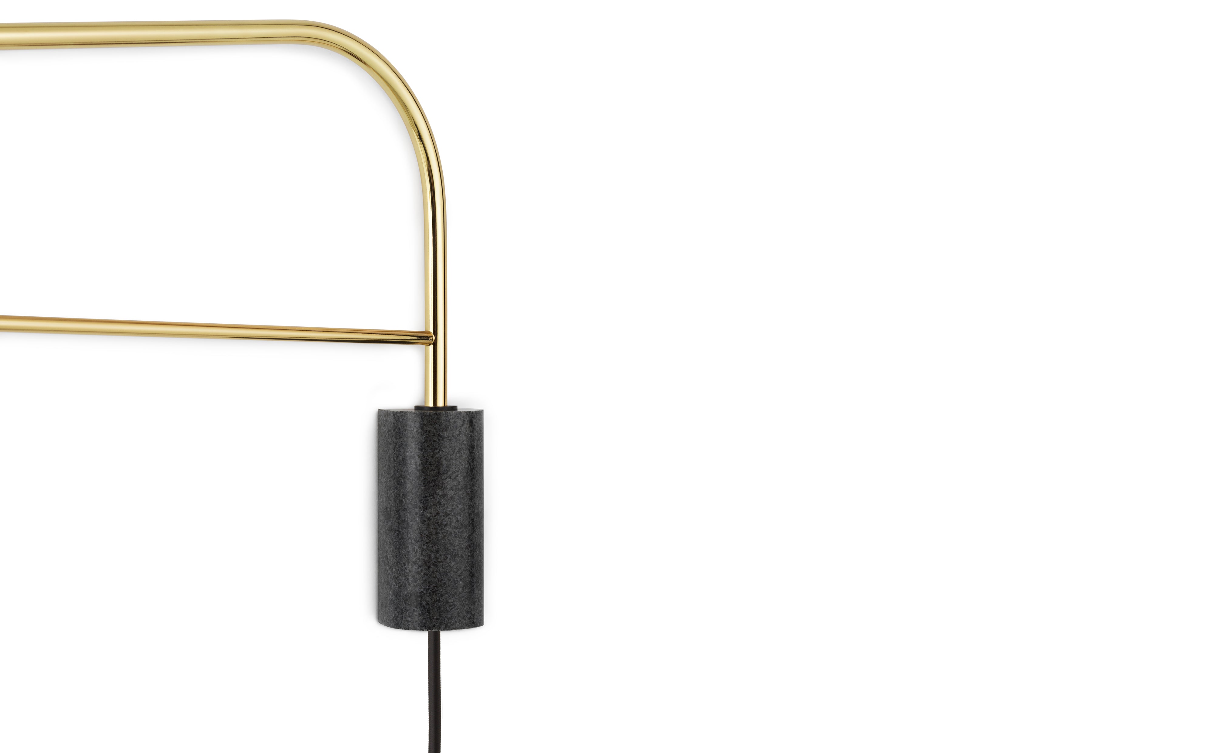 Wall lamp with arm GRANT gold with black granite