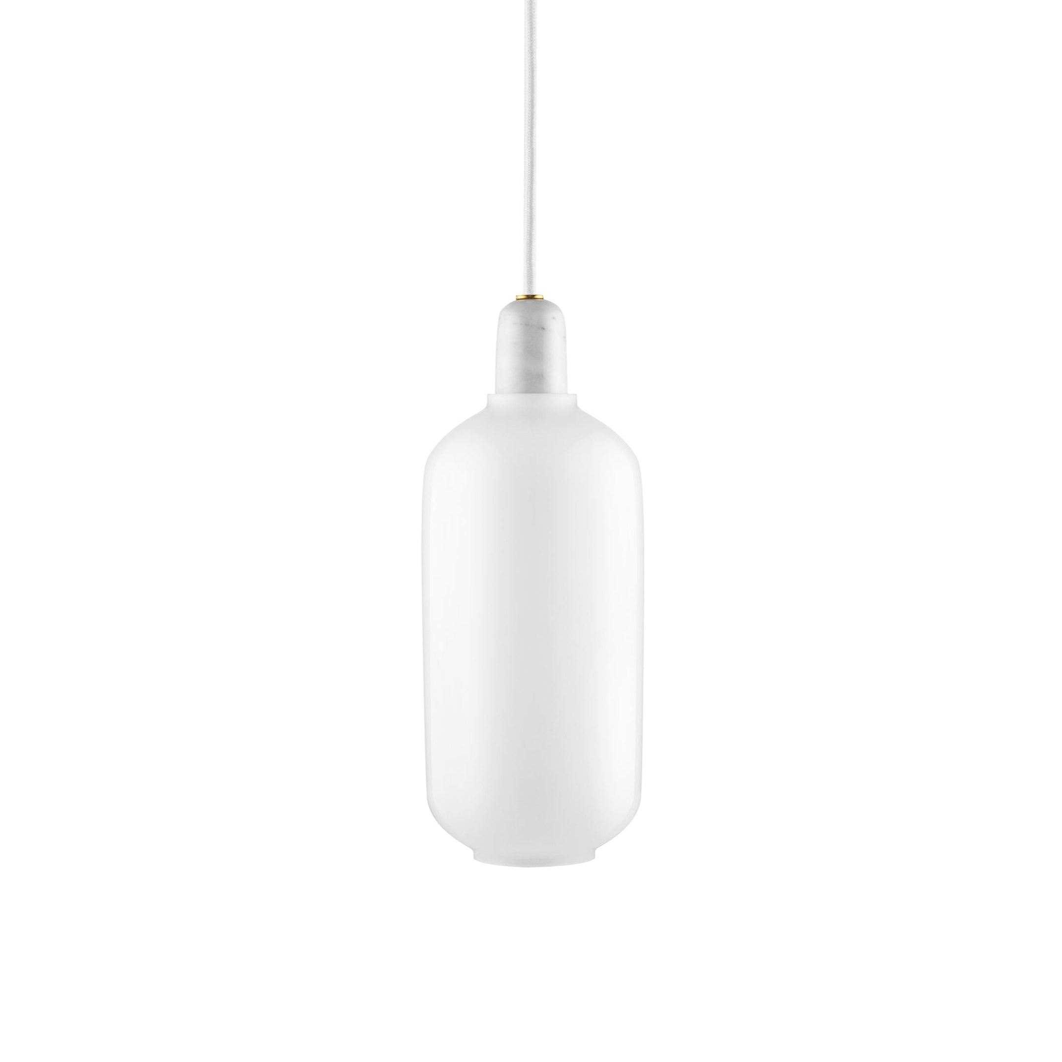 AMP LARGE Pendelleuchte weißes Glas mit weißem Marmor