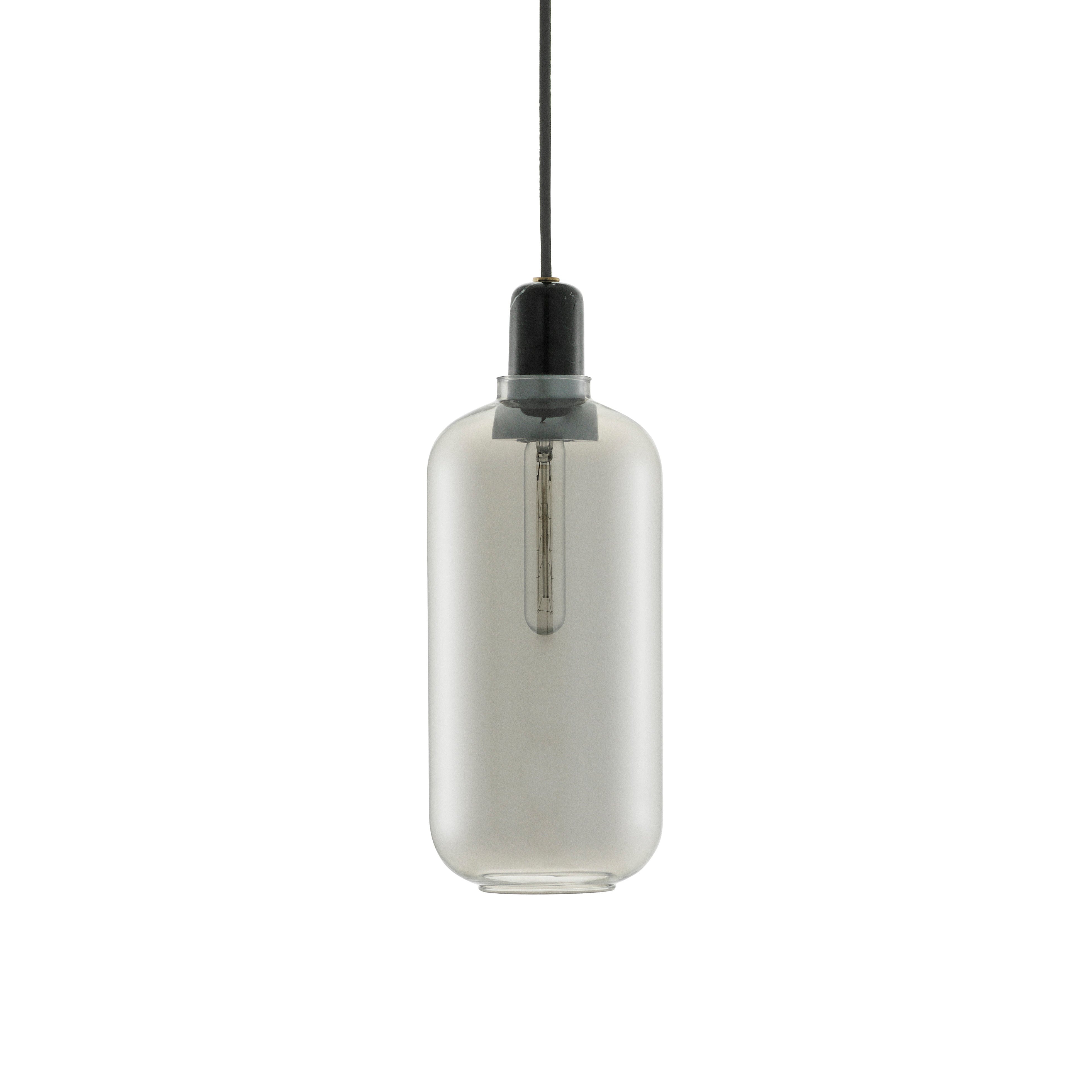 AMP LARGE Pendelleuchte, Rauchglas mit schwarzem Marmor
