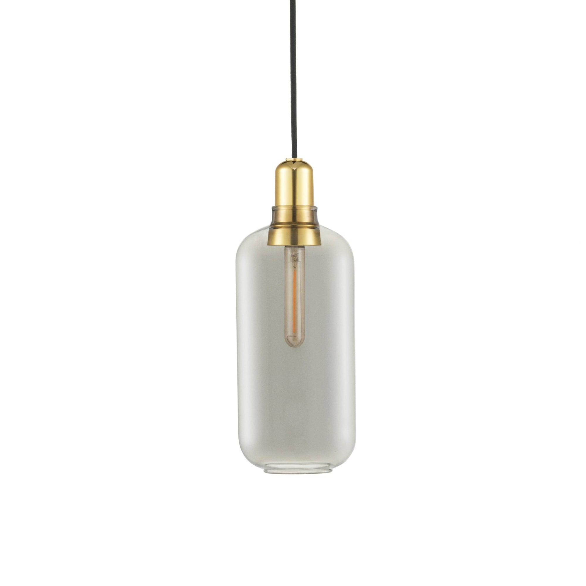 AMP LARGE pendant lamp in smoked glass with a gold finish