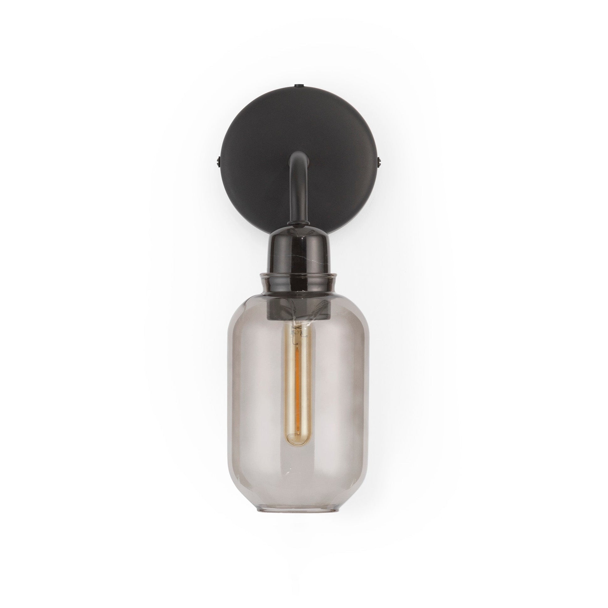 AMP wall lamp with smoked glass and black marble