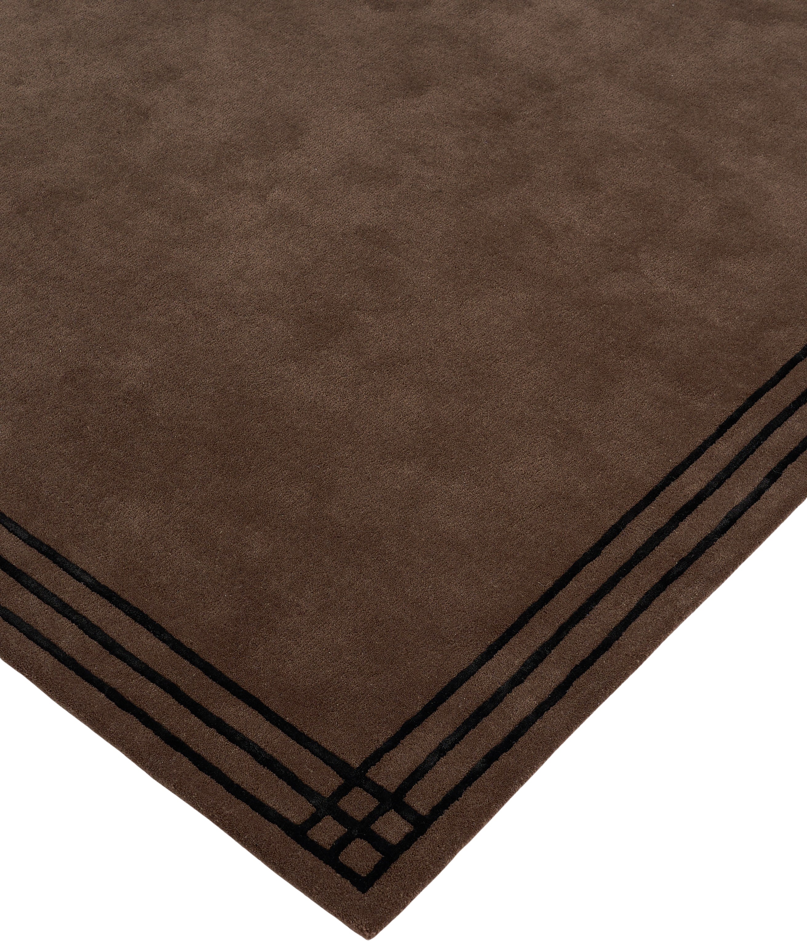 LINEA brown rug with black lines
