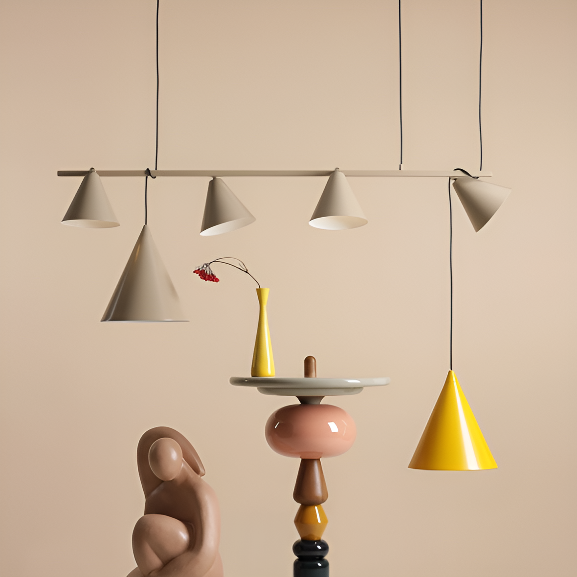 Hanging lamp forms quatro beige