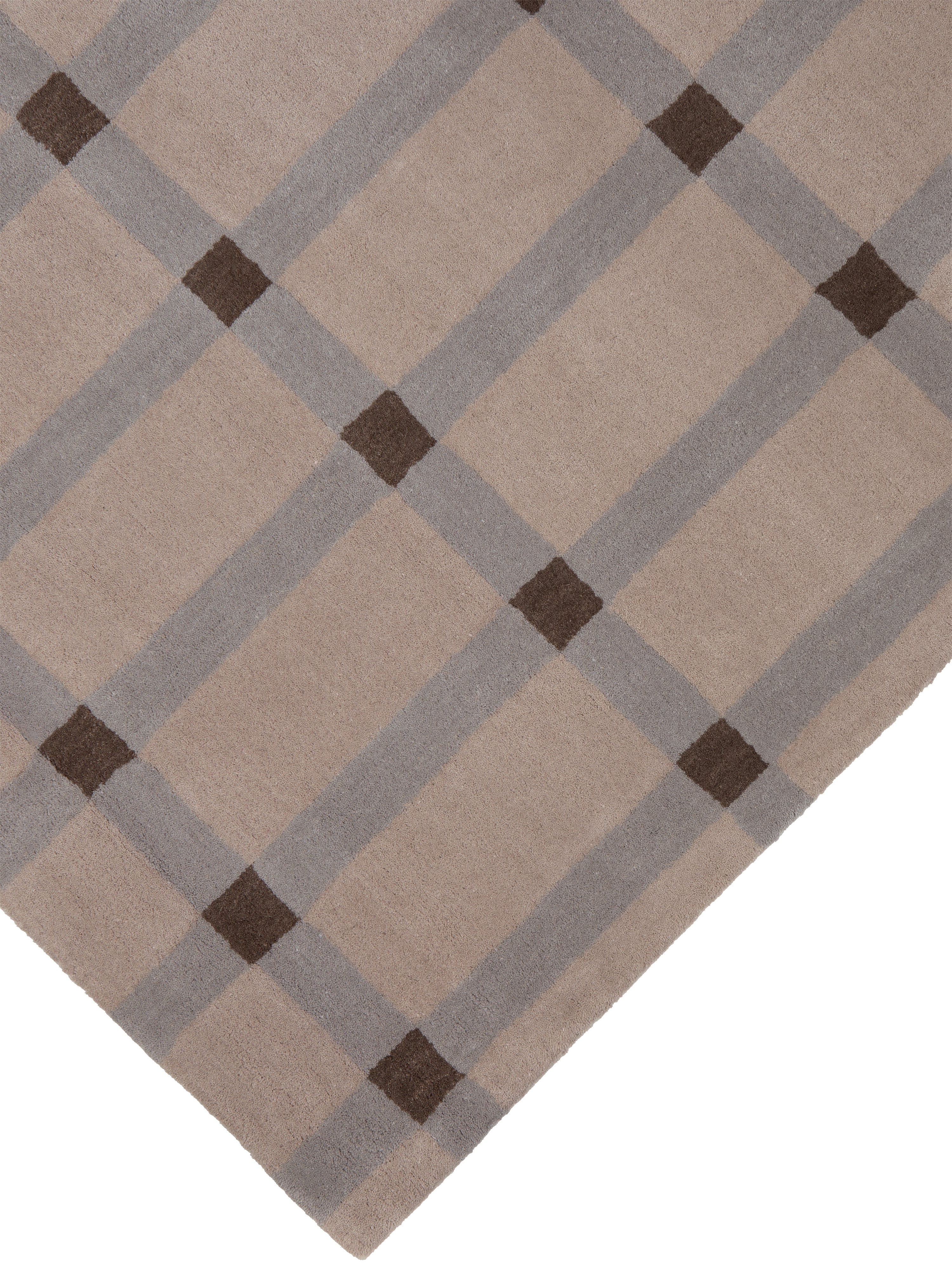 COTTAGE brown rug with gray
