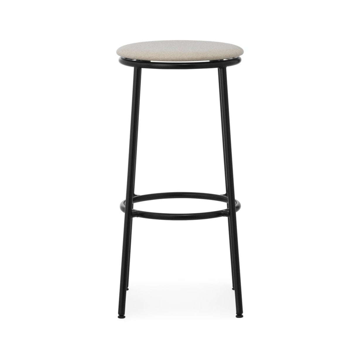 Circa Bar Stuhl gepolsterte Beige mit einer schwarzen Basis