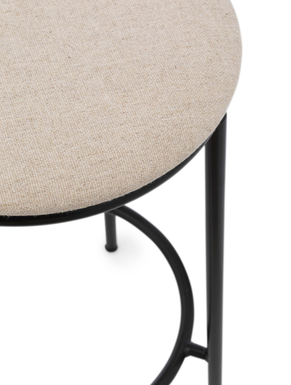 Circa Bar Stuhl gepolsterte Beige mit einer schwarzen Basis