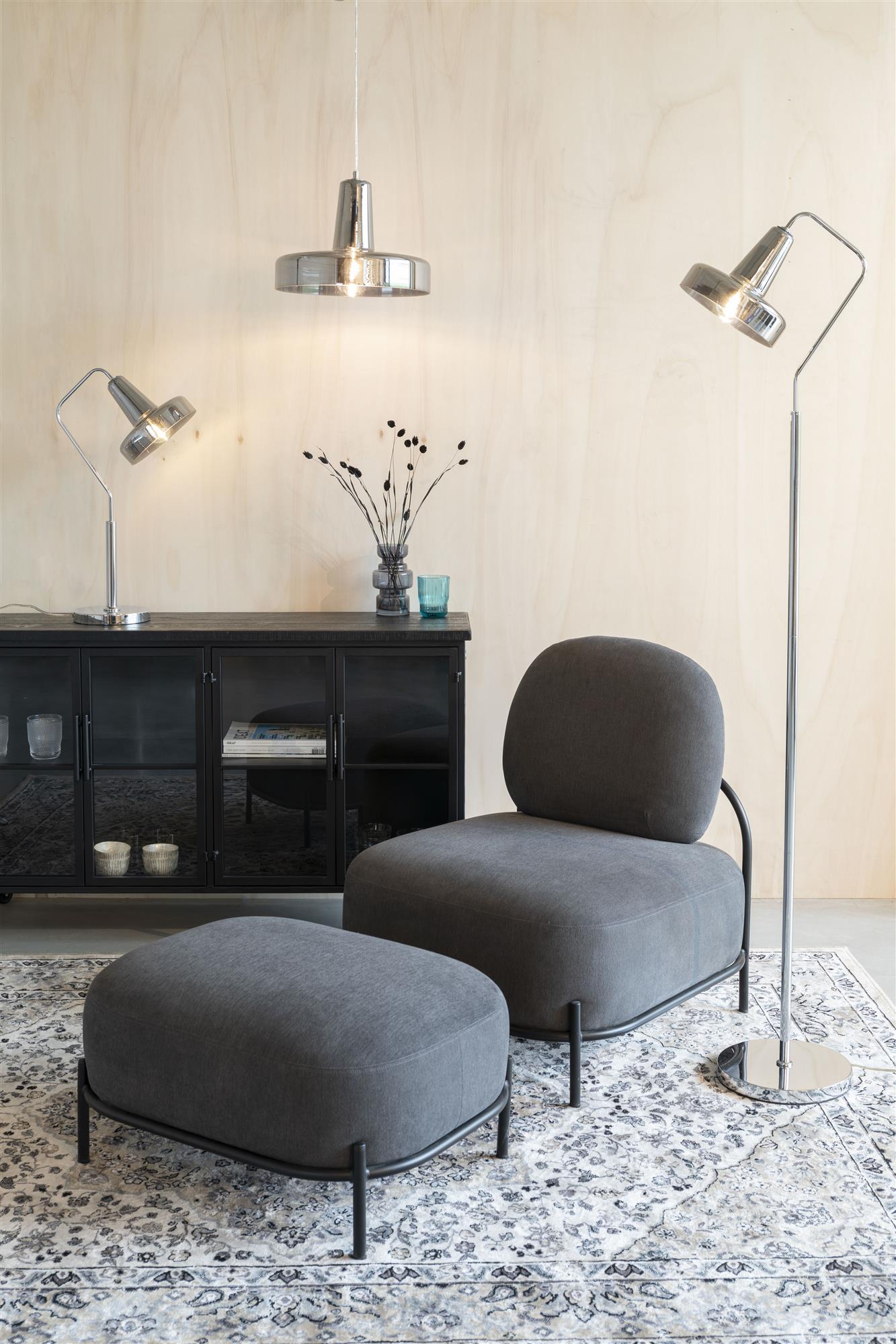 ANSHIN Floor Lamp Smoked Glass