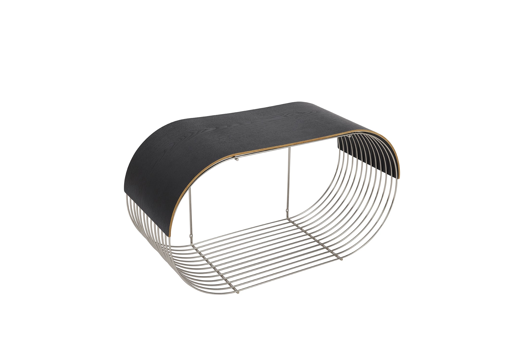 CURVA tray black oak wood