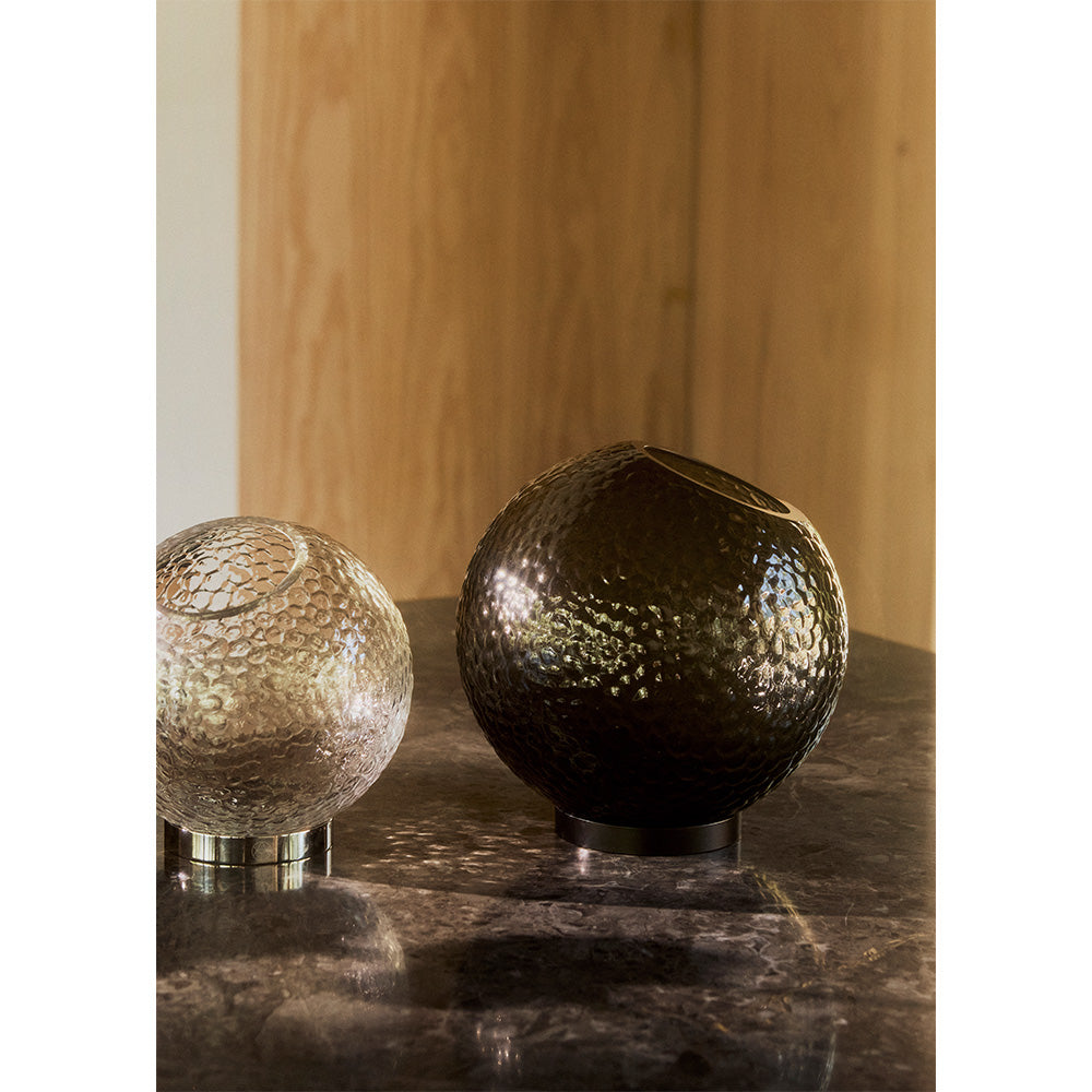 GLOBE BUBBLES Black Glass Vase
