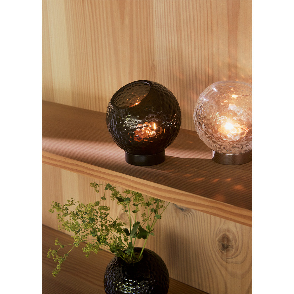 Kerzenhalter GLOBE BUBBLES schwarzes Glas