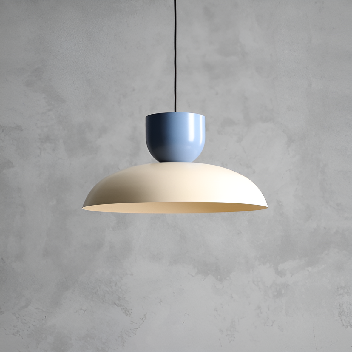 Hanging lamp Ella cream with blue