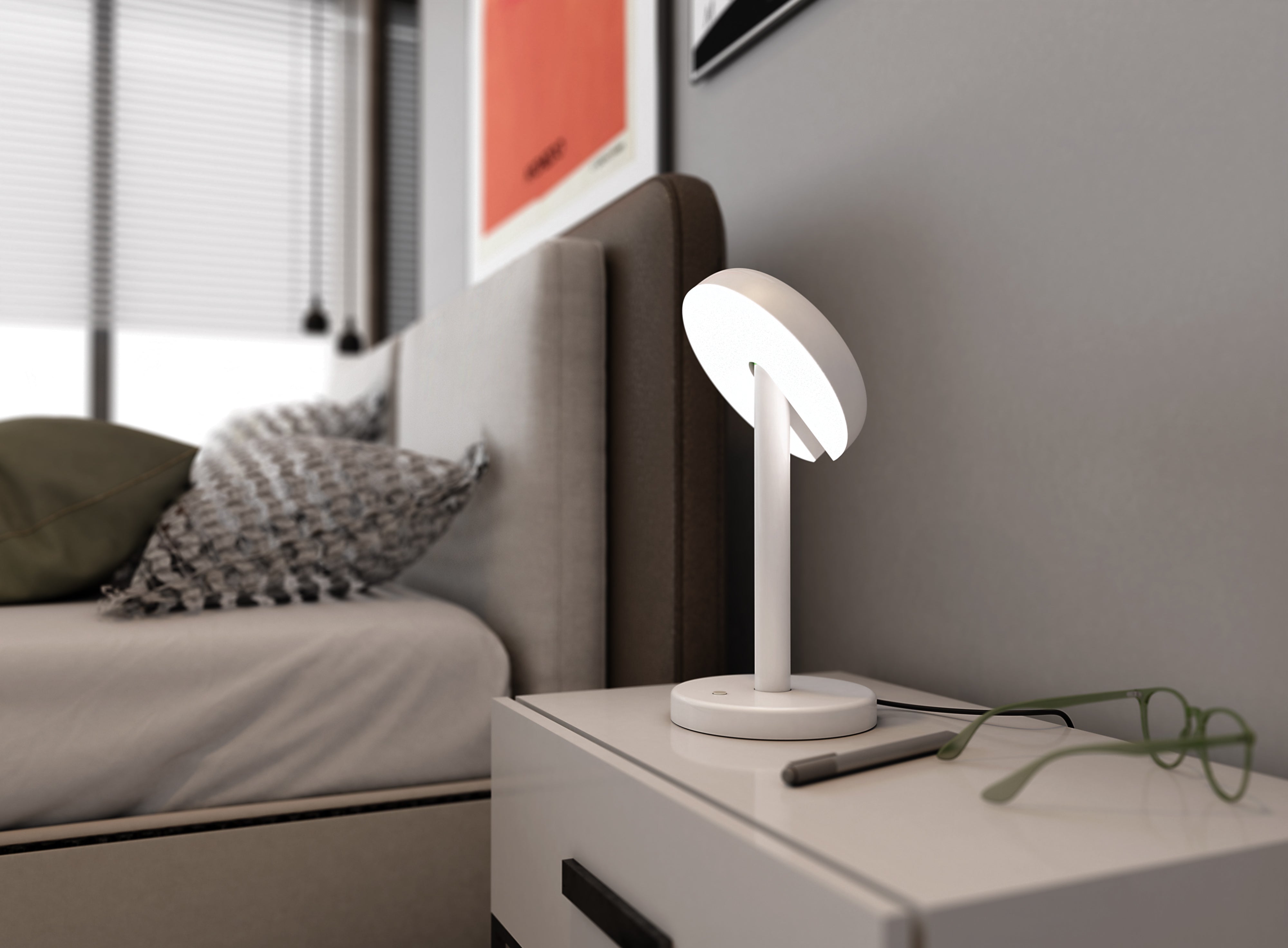 CABRIOLETTE table lamp in glossy white