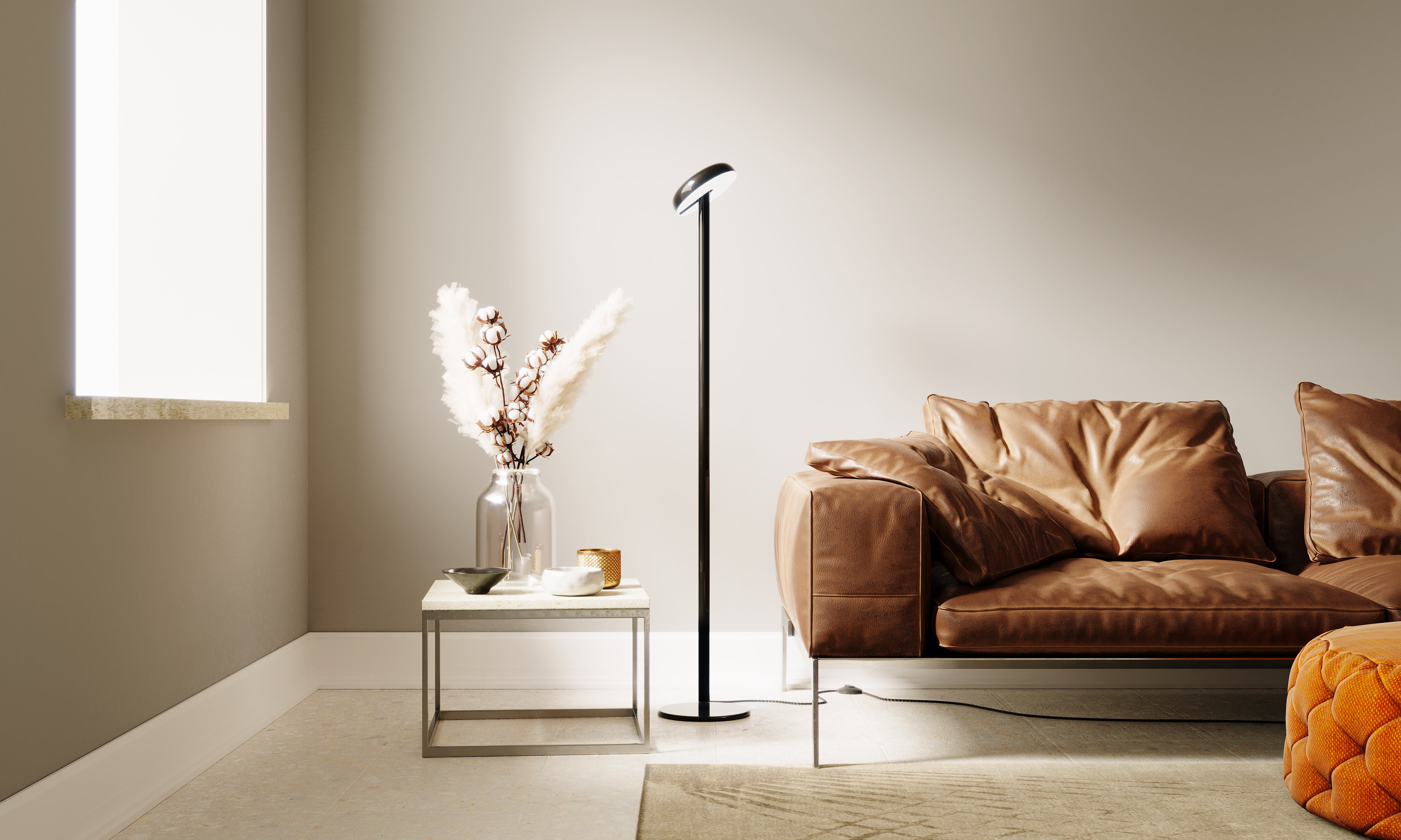 CABRIOLETTE floor lamp in glossy black