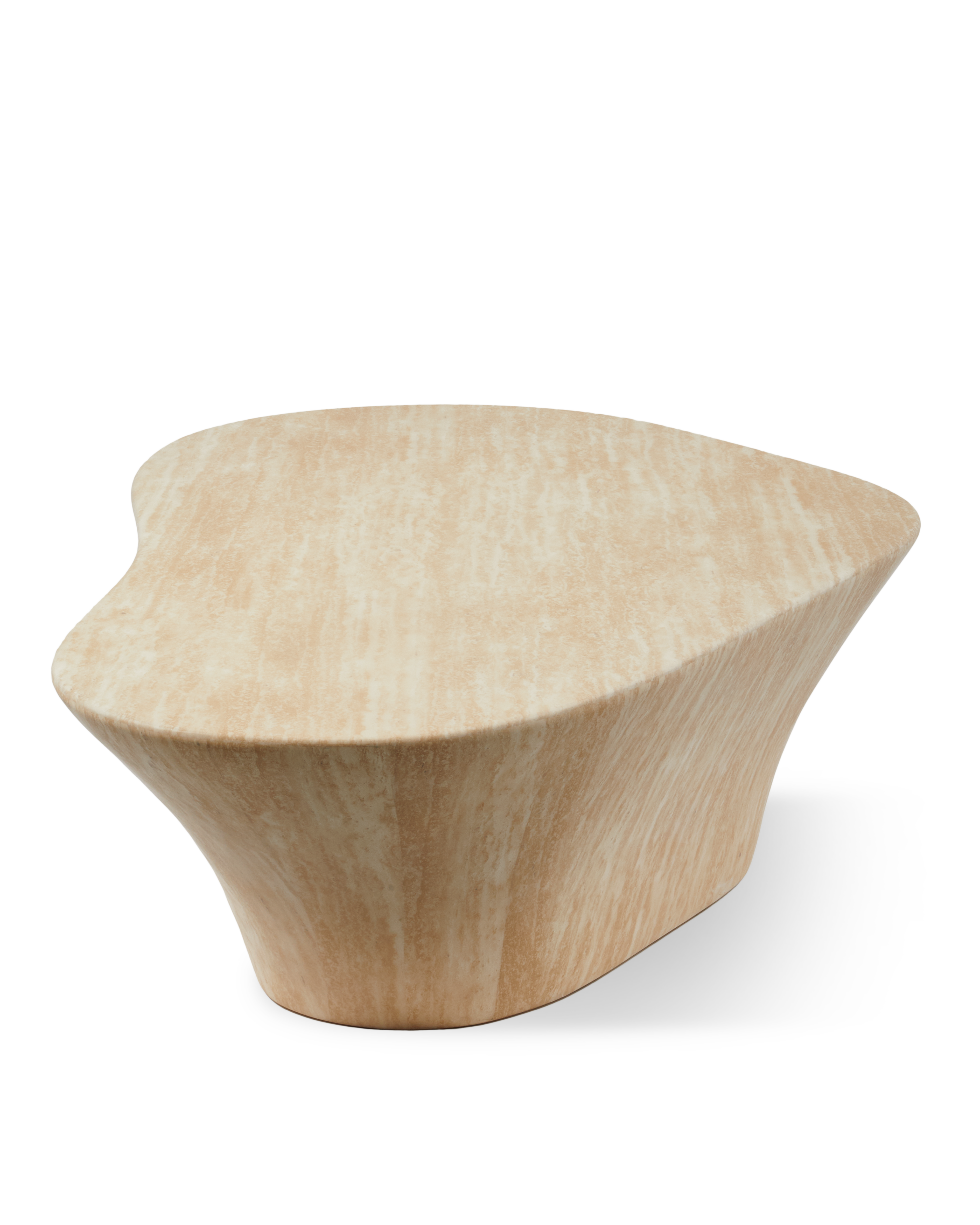 Kaffeetisch OVAL MARBLE LOOK beige