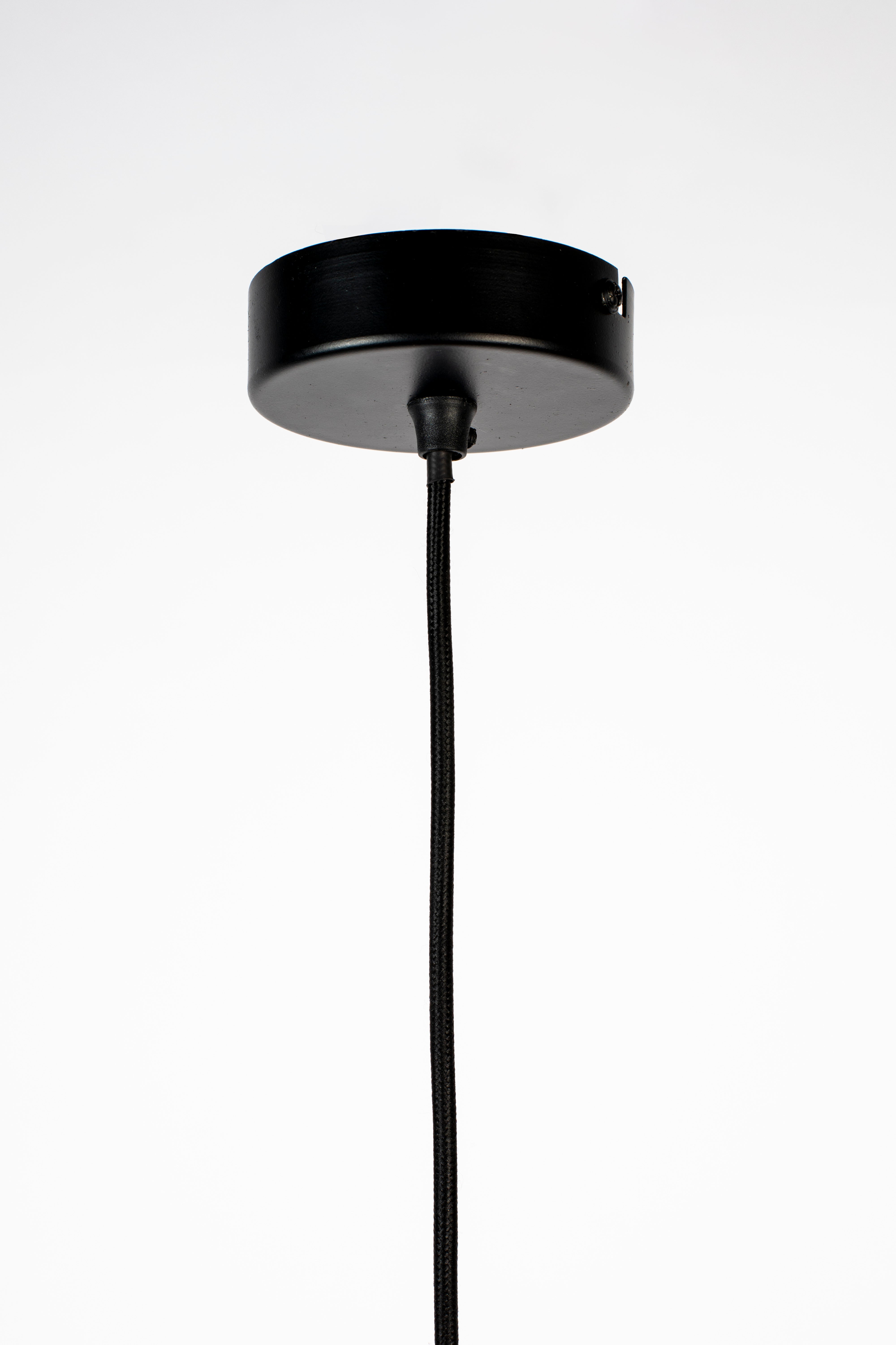 CARMEN Black Pendant Lamp with Natural Finish