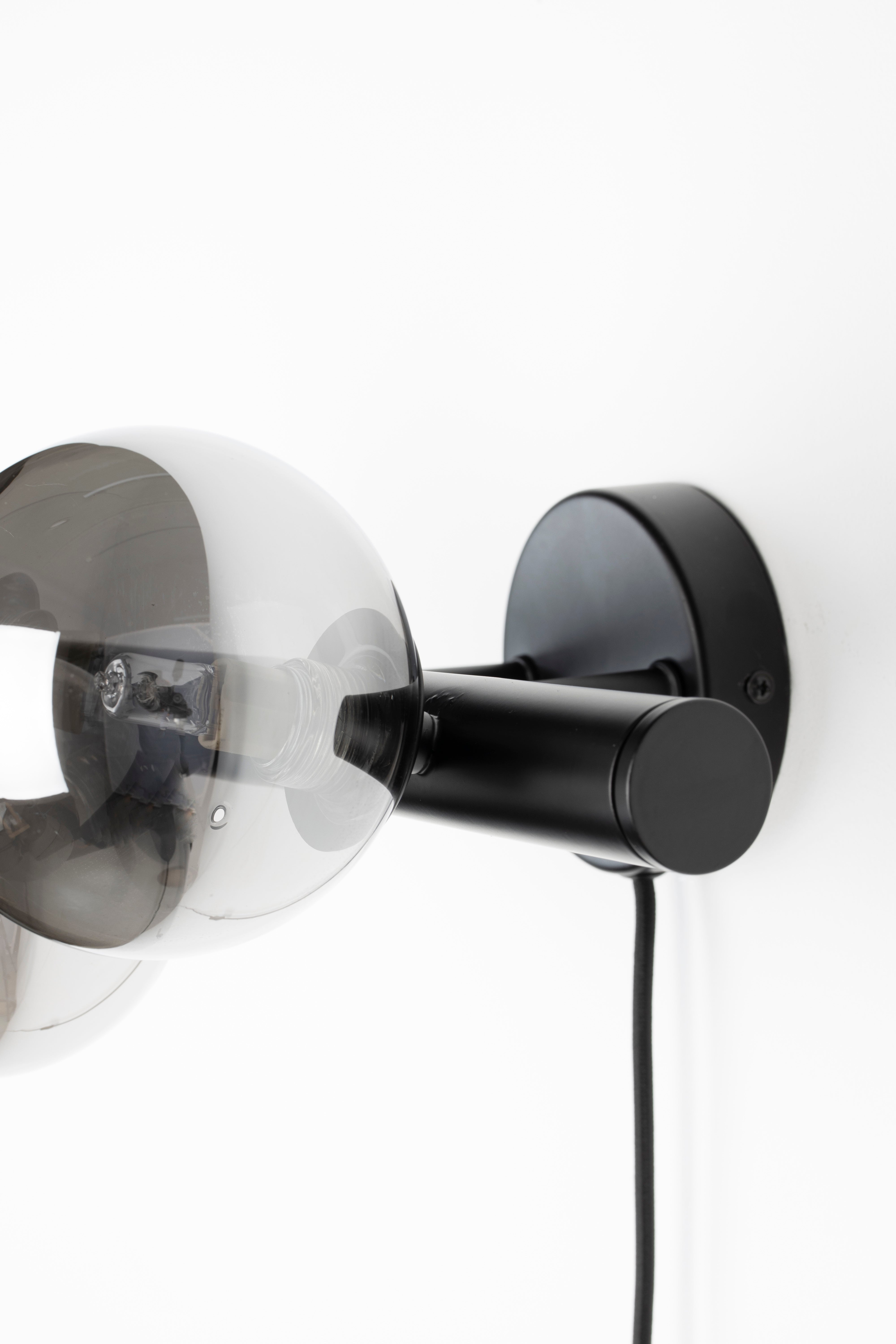 Three-point wall lamp MONICA smoked glass