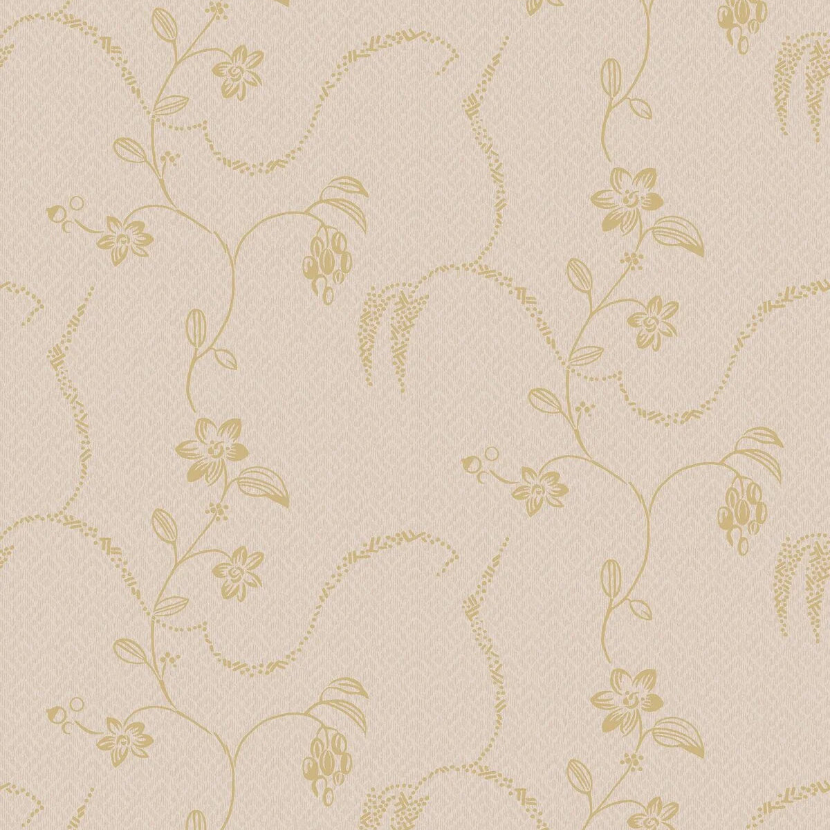 ELSIE Beige Floral Pattern Wallpaper with Gold