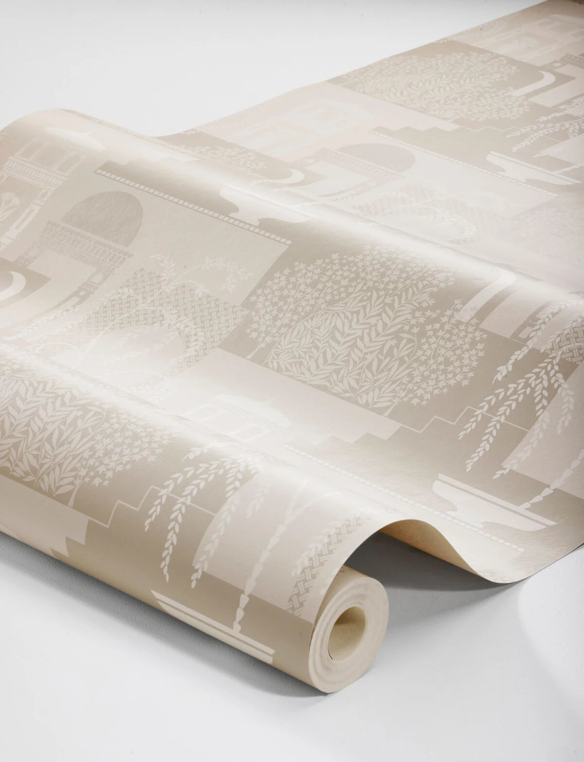 Antique Landscape Wallpaper MIMI Gray-Beige