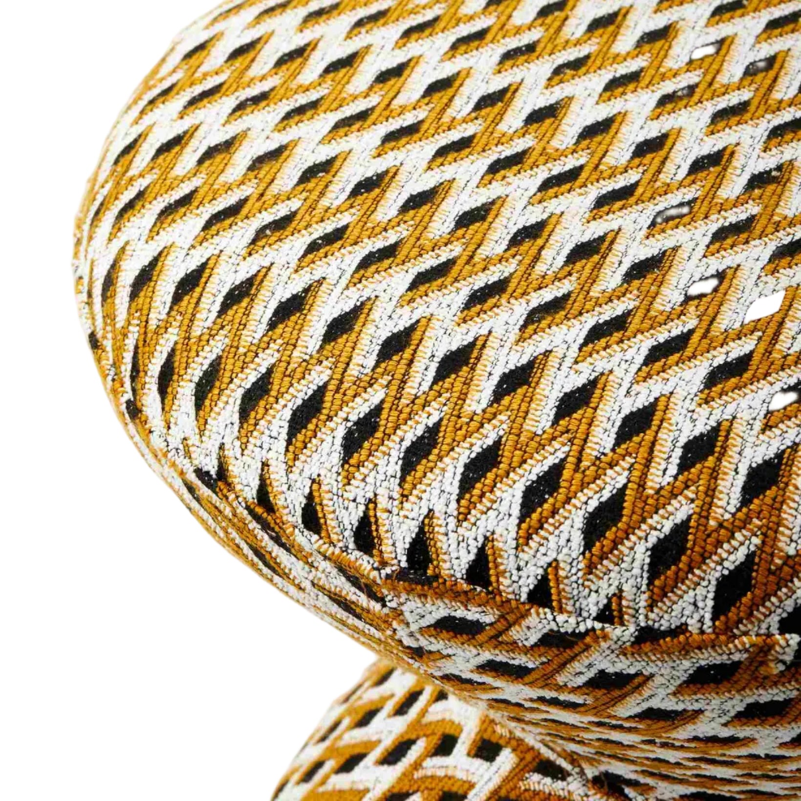 SOFT ZIG ZAG stool in orange with white and black