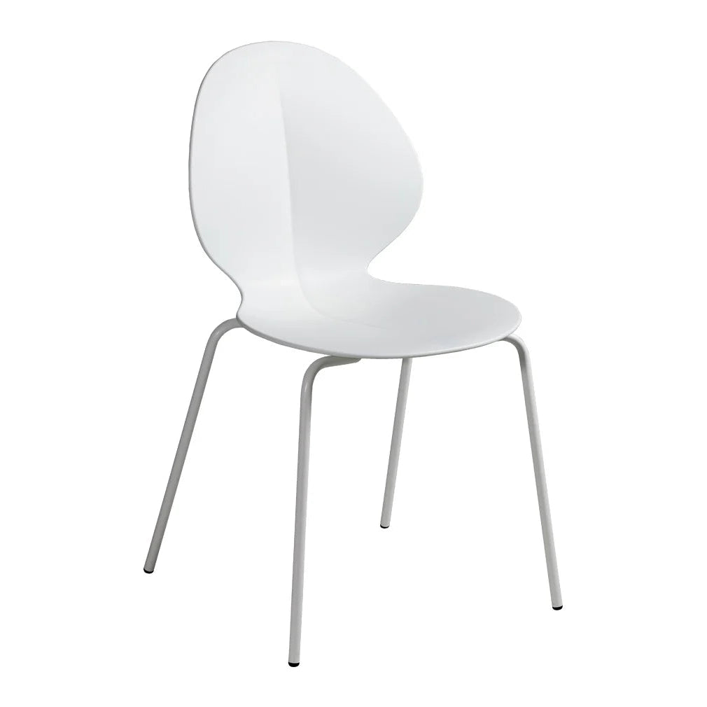 BASIL Chair with White Seat and White Metal Base