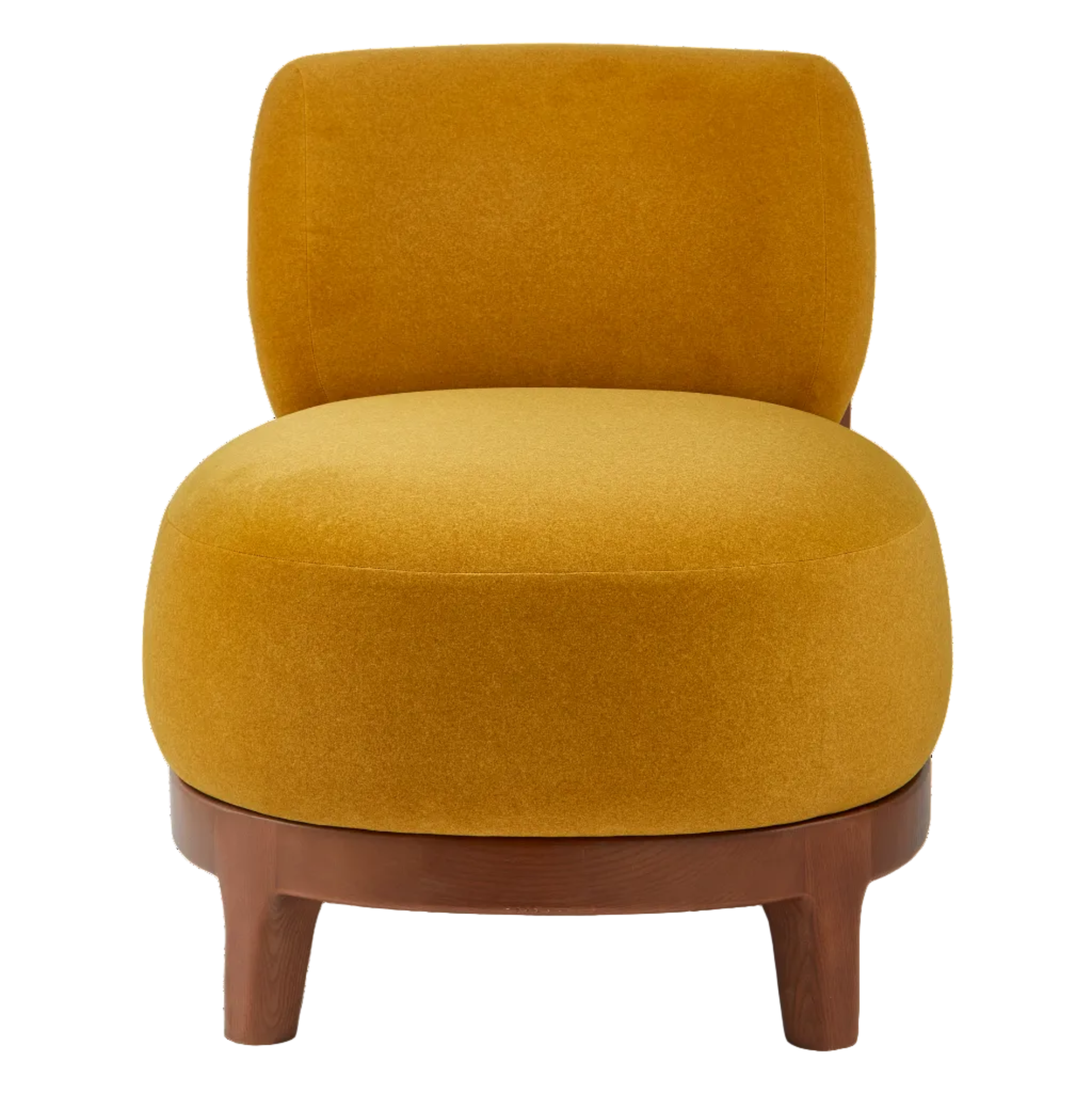 FIZZ mustard armchair with wooden base