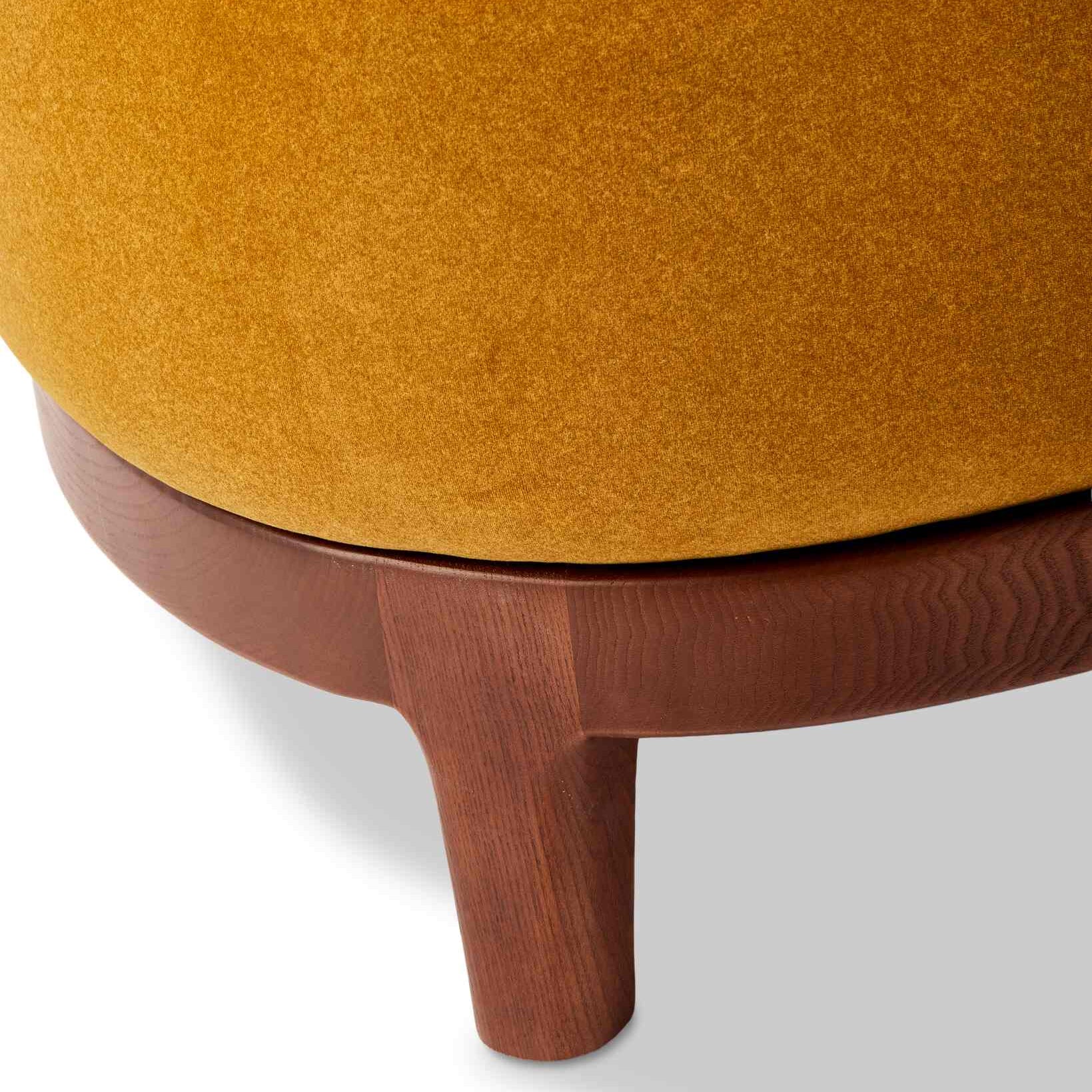 FIZZ mustard armchair with wooden base