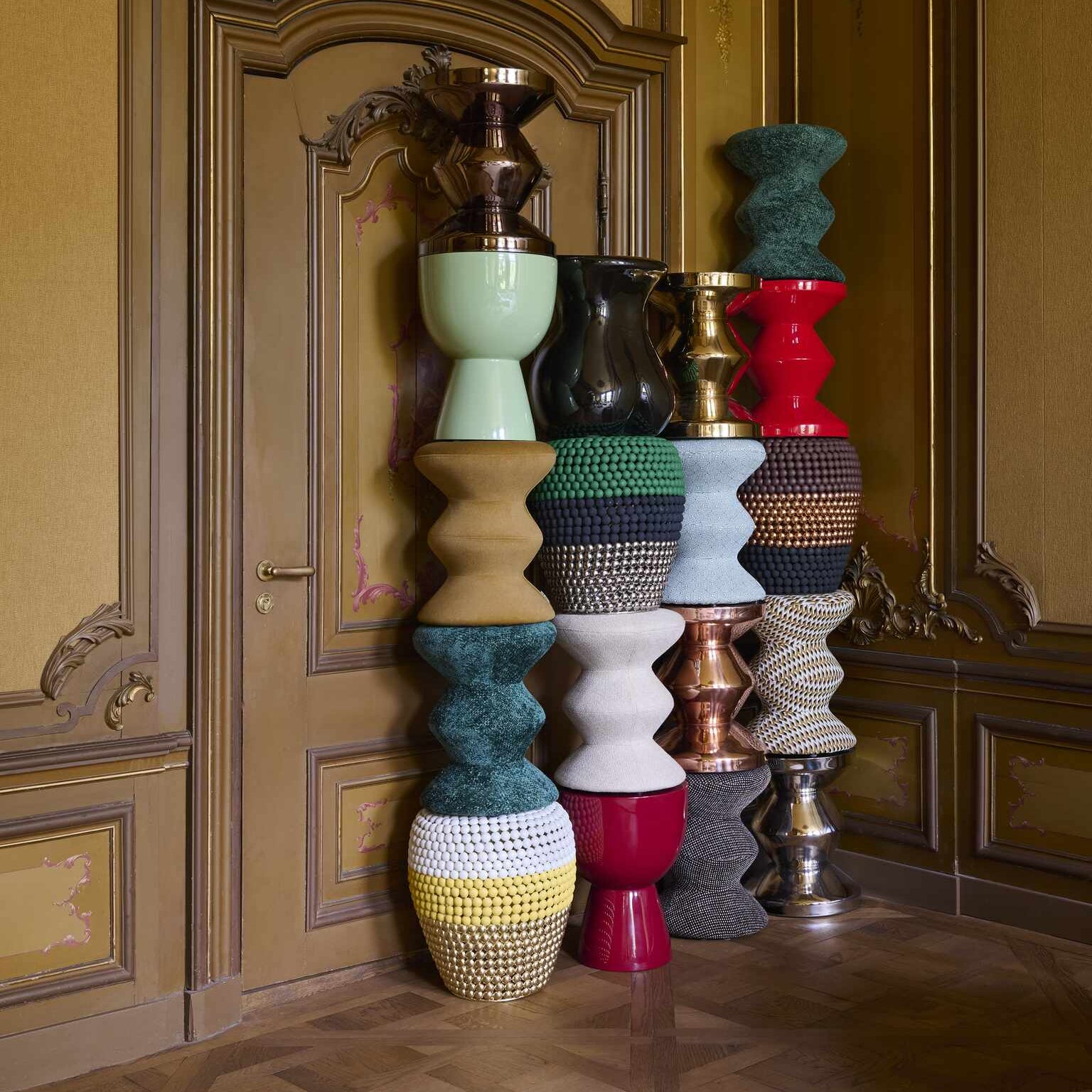 Hocker SOFT ZIG ZAG dunkelbraun