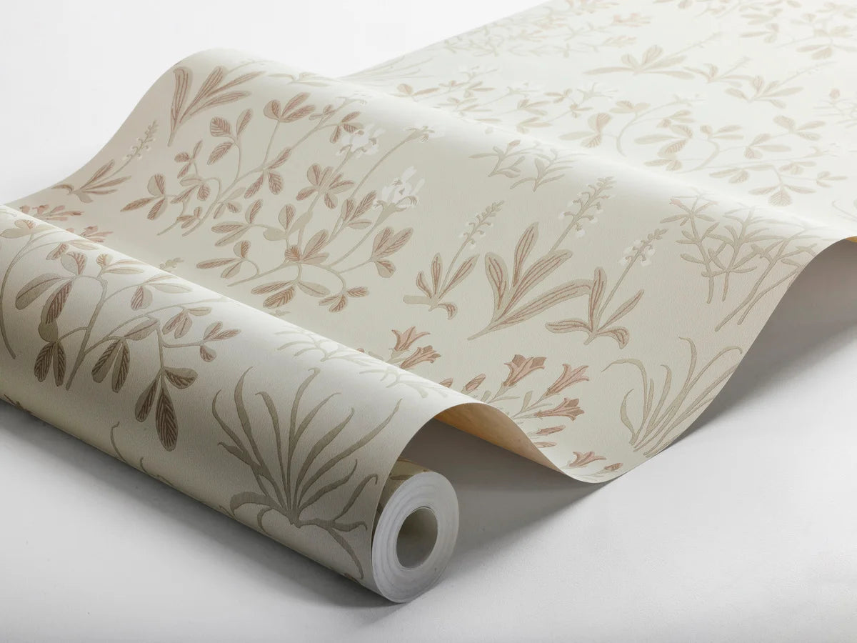 NORAS ANG sand floral plant motif wallpaper with brown