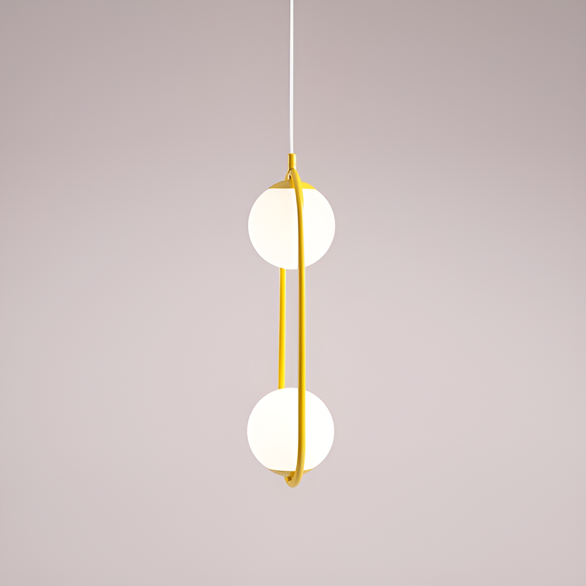 RIVA DUO senffarbene Pendelleuchte