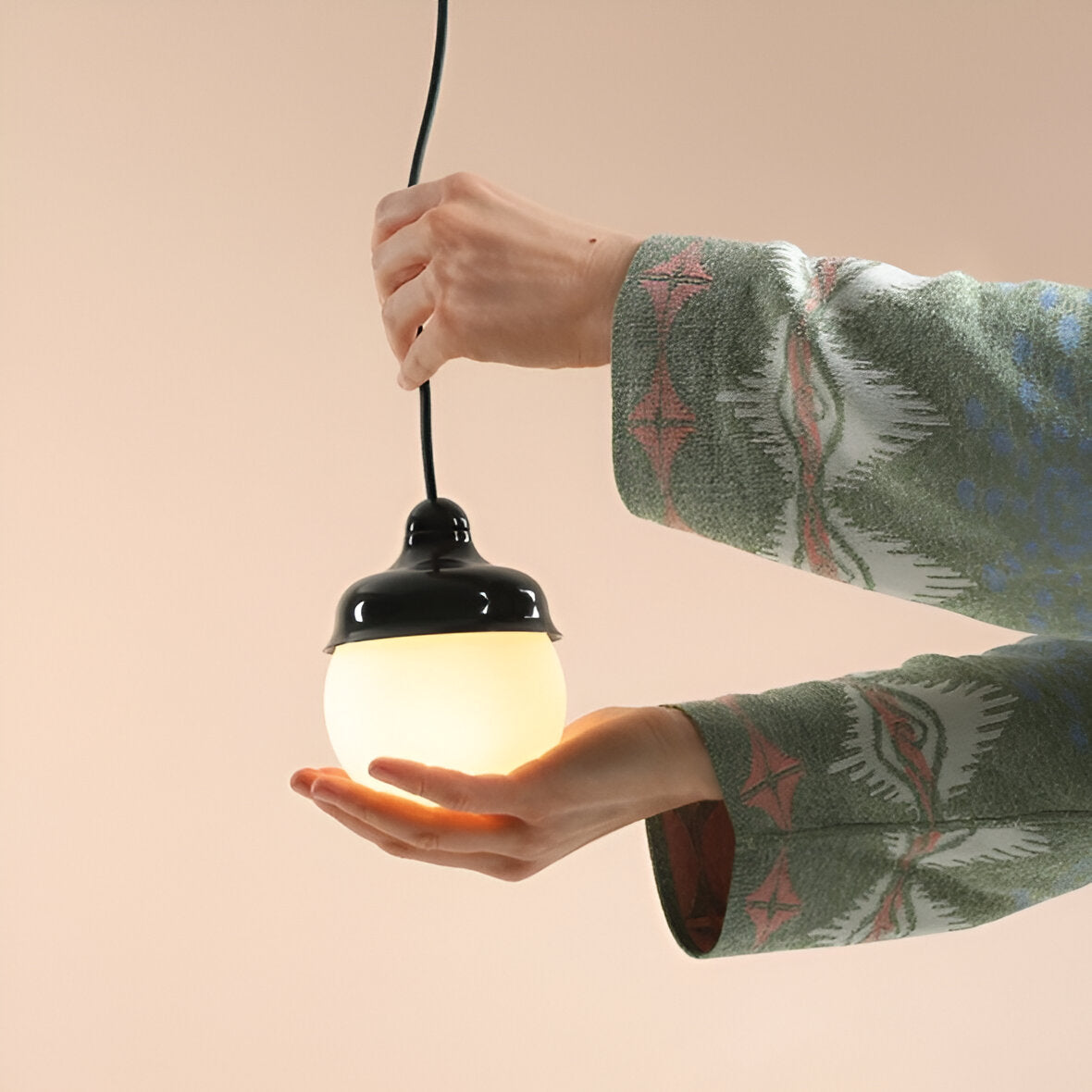 Hanging lamp green wave