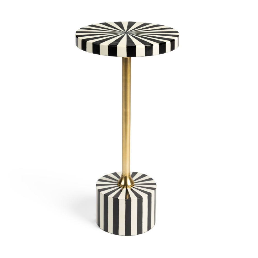 STRIKE LUCKY black and white side table