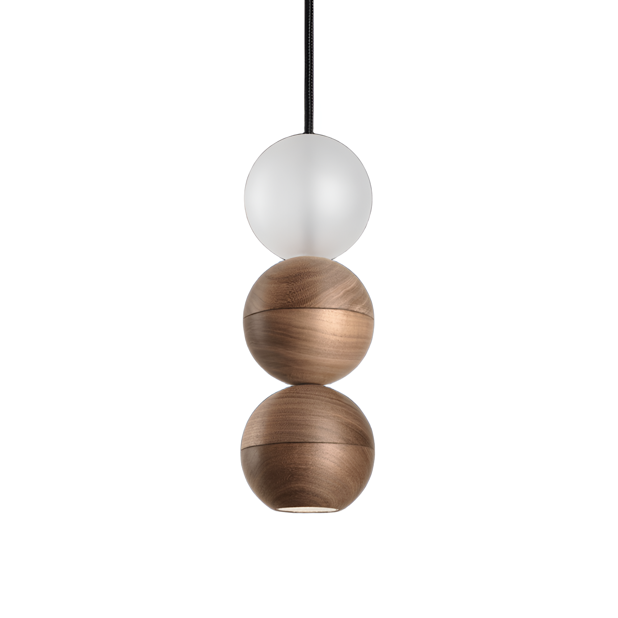 WOODOO GLASS pendant lamp in walnut wood