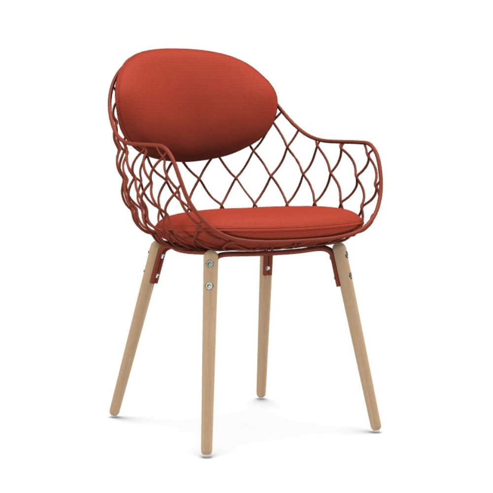 PIÑA chair in red with an ash base