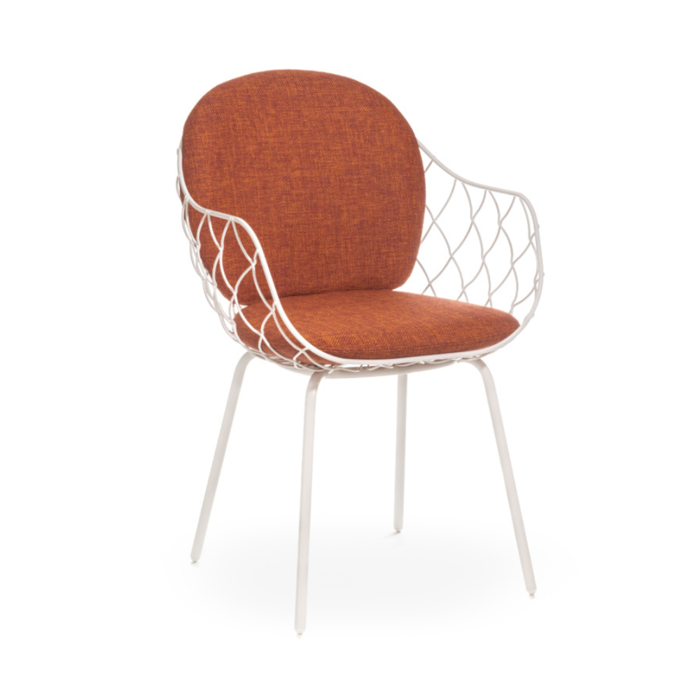 Outdoor chair PIÑA red with white base