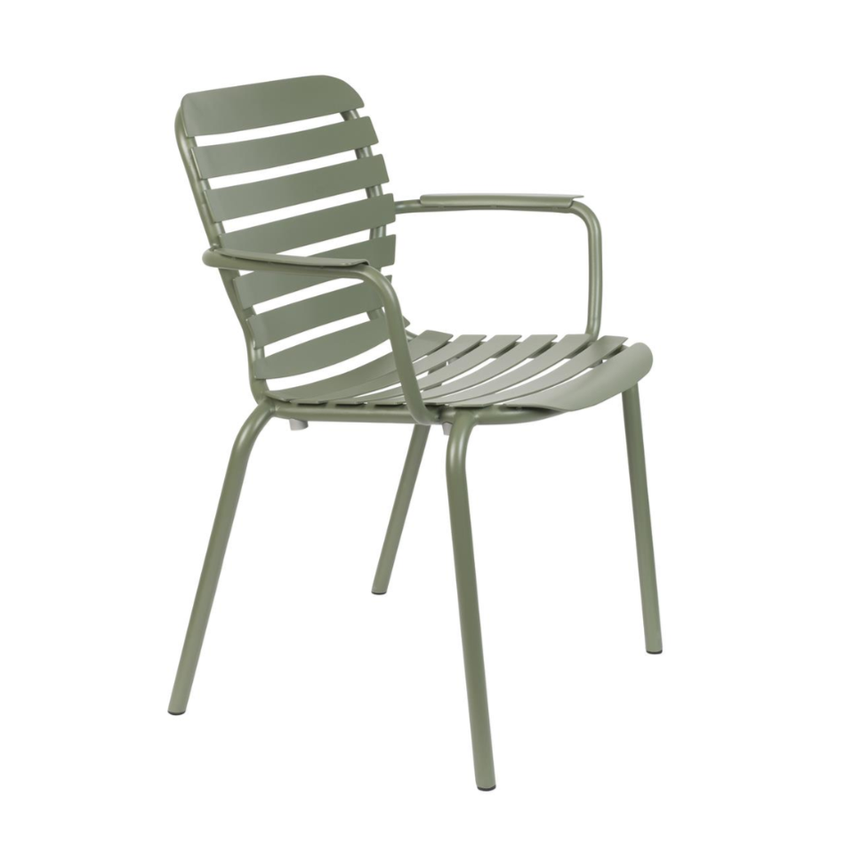 VONDEL green garden chair with armrests