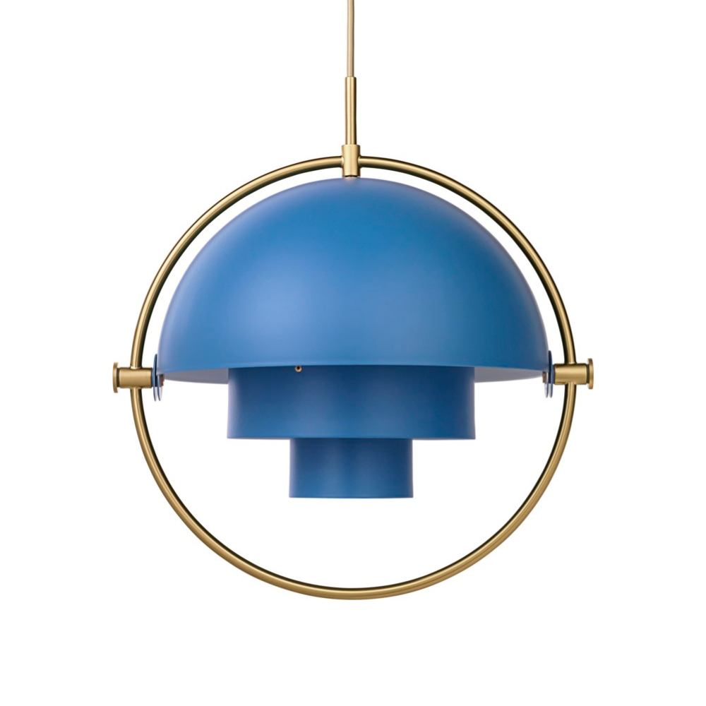 MULTI-LITE blaue Pendelleuchte mit Messing