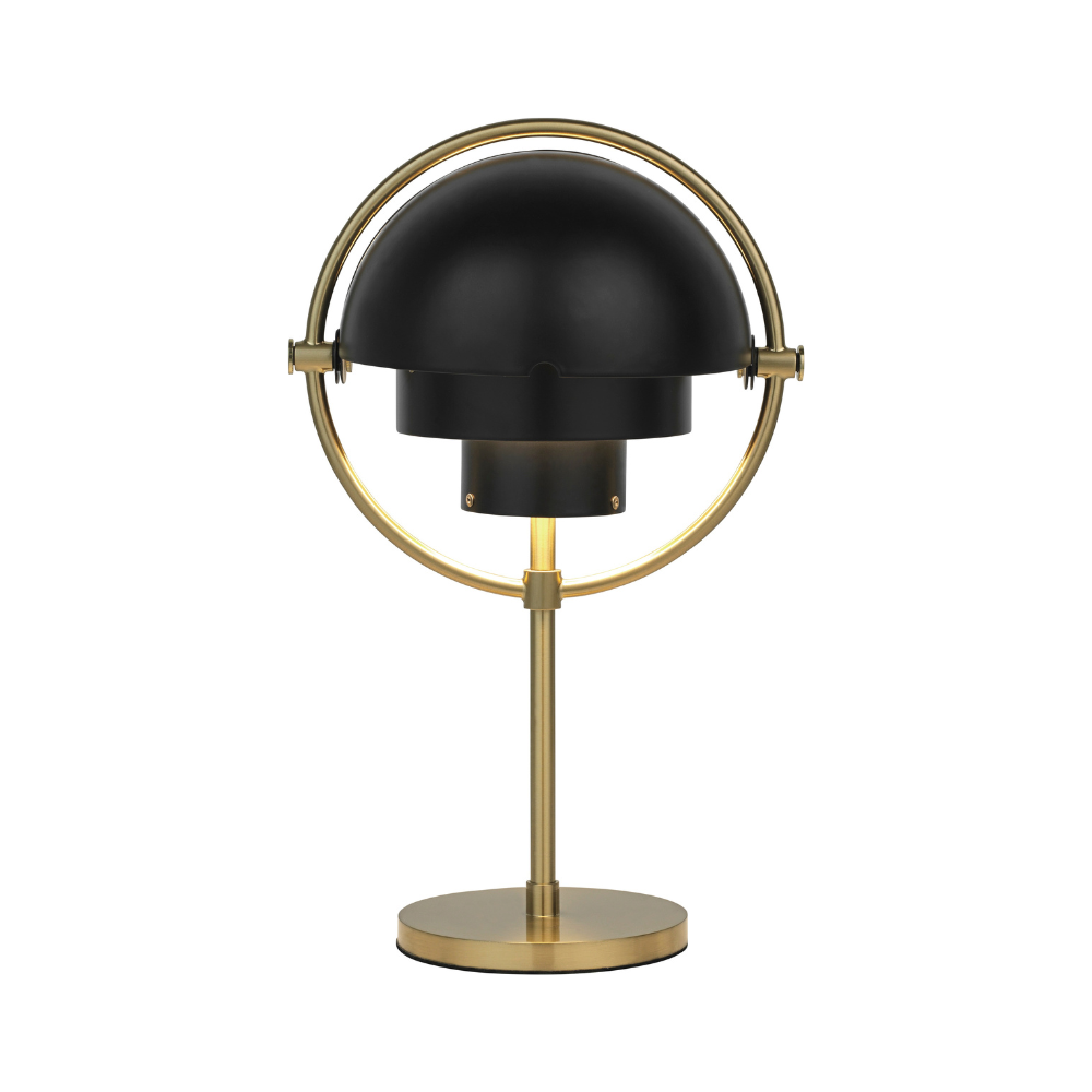 MULTI-LITE tragbare Lampe schwarz mit Messingsockel