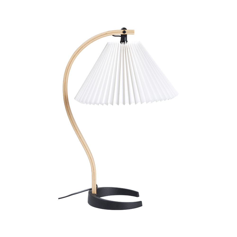 TIMBERLINE table lamp oak wood with white shade