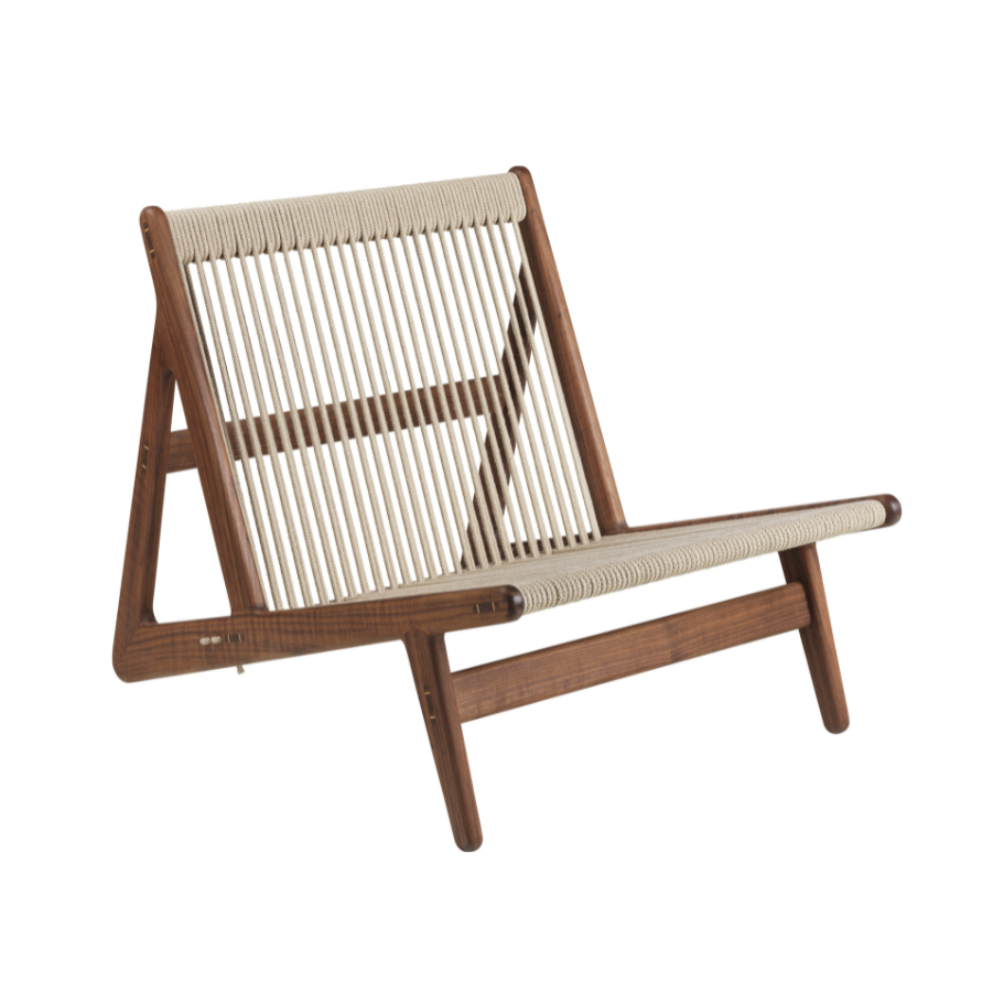Sessel MR01 Nussbaum und Leinen