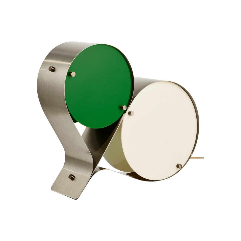 COPPIA cream table lamp with green