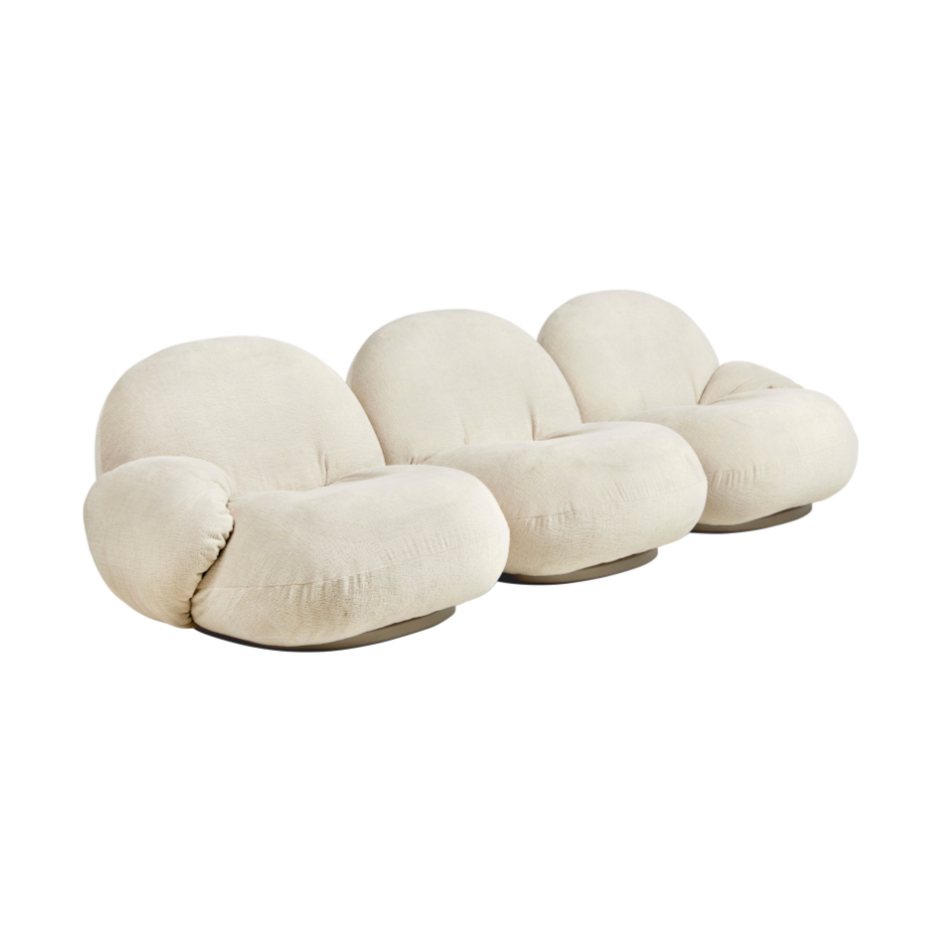 Sofa für 3 Personen PACHA mit gepolstertem Bezug und goldenem Gestell