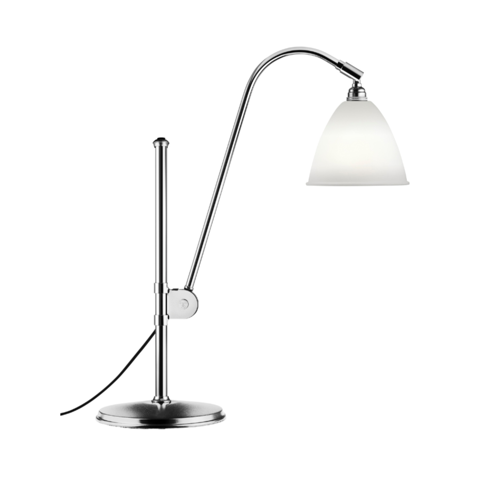 Tischlampe BESTLITE BL1 Chrom mit Porzellanschirm