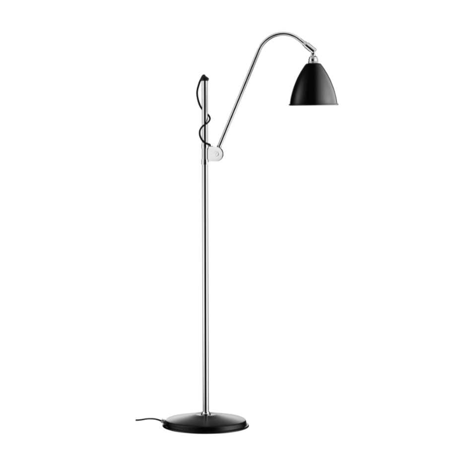 BESTLITE BL3 chrome floor lamp with black shade