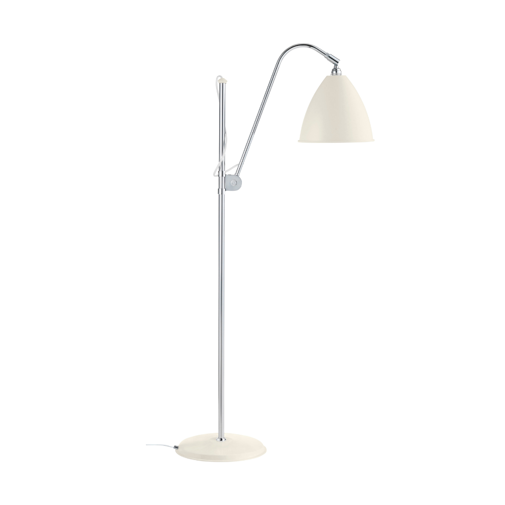BESTLITE BL3 chrome floor lamp with cream shade