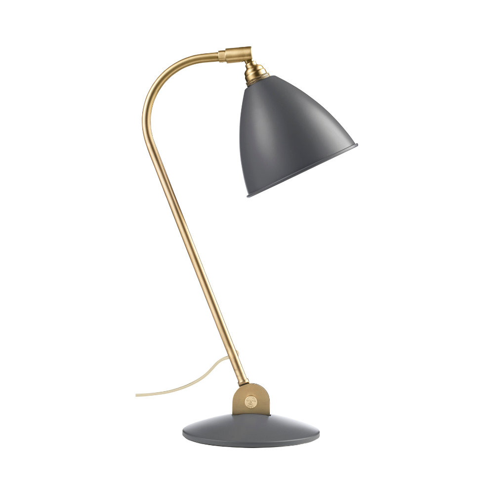 BESTLITE BL2 Table Lamp Brass with Gray Shade