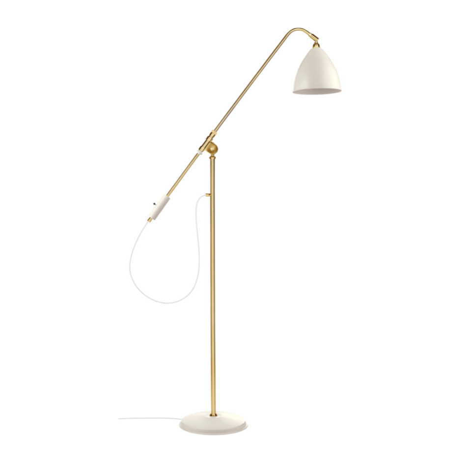 Stehlampe BESTLITE BL4 Messing mit cremefarbenem Schirm
