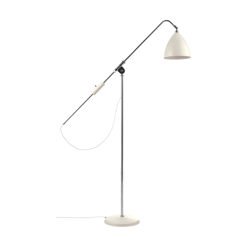 Stehlampe BESTLITE BL4 Chrom mit cremefarbenem Schirm