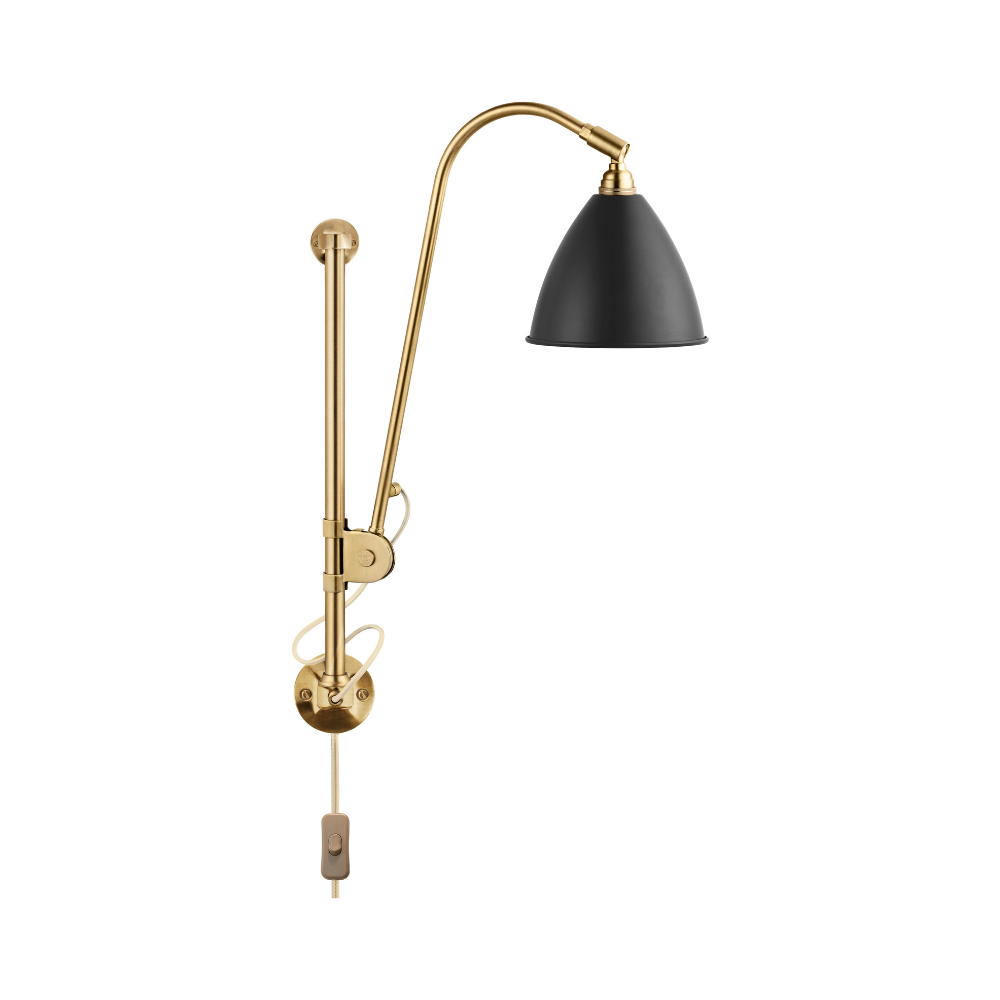 Wandleuchte BESTLITE BL5 Messing mit schwarzem Schirm