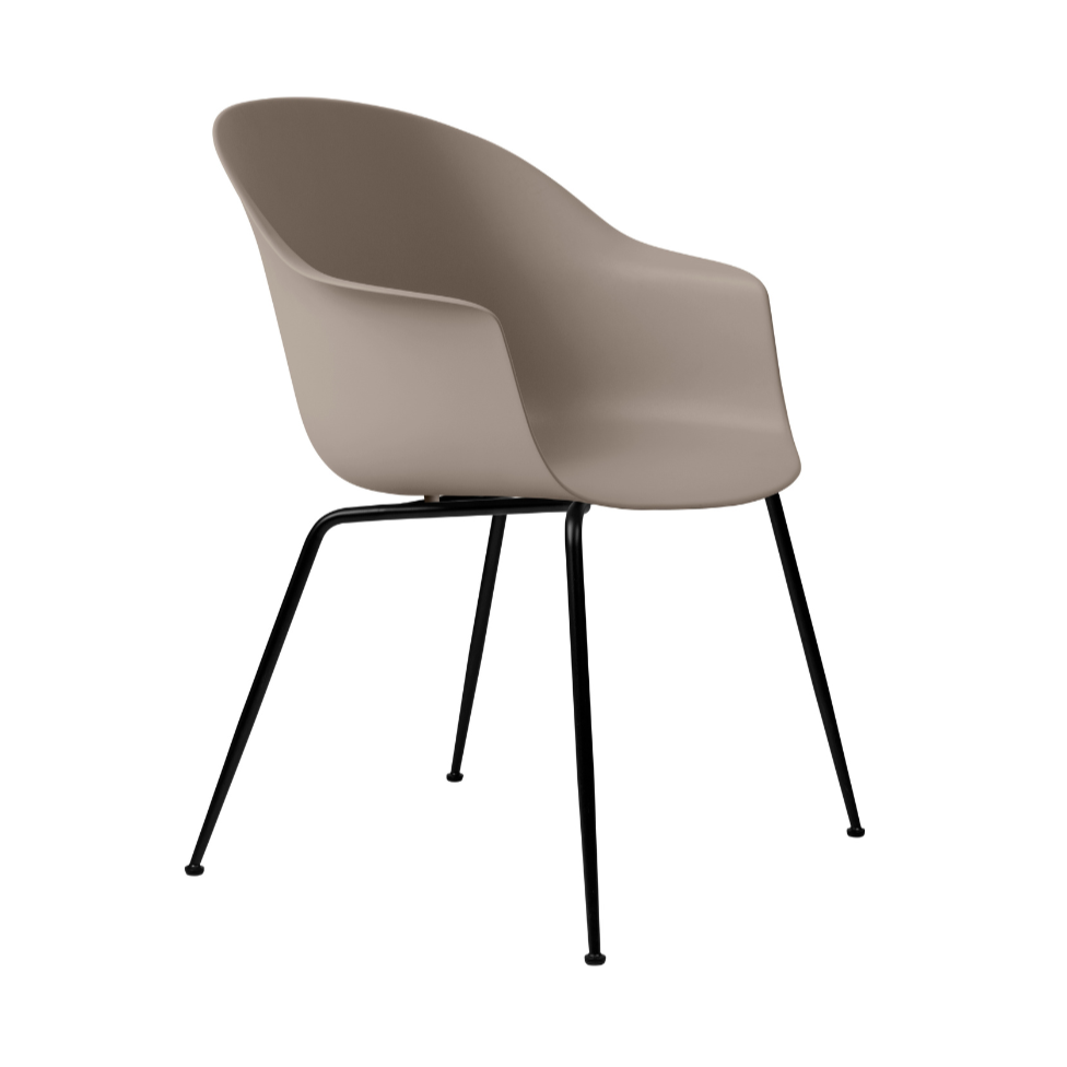 Stuhl BAT beige mit schwarzem Gestell