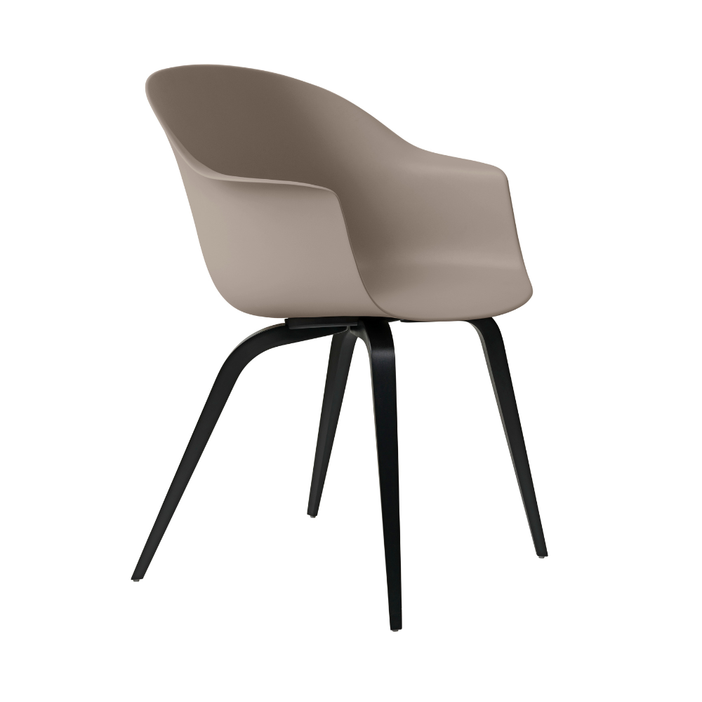 Stuhl BAT beige mit schwarzem Buchenfuß